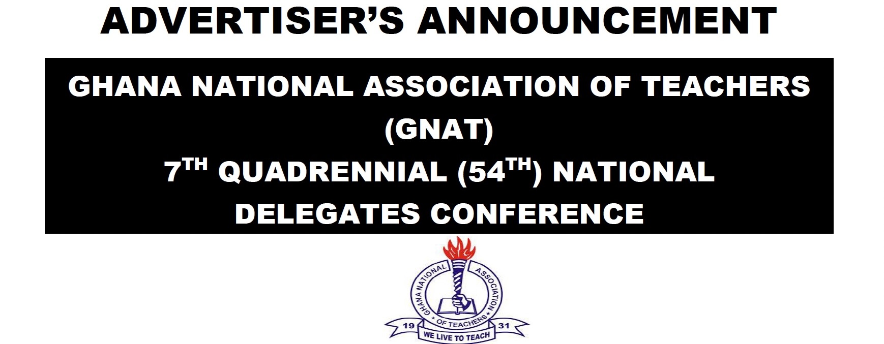 GNAT 7TH QUADRENNIAL (54TH) NATIONAL DELEGATES CONFERENCE